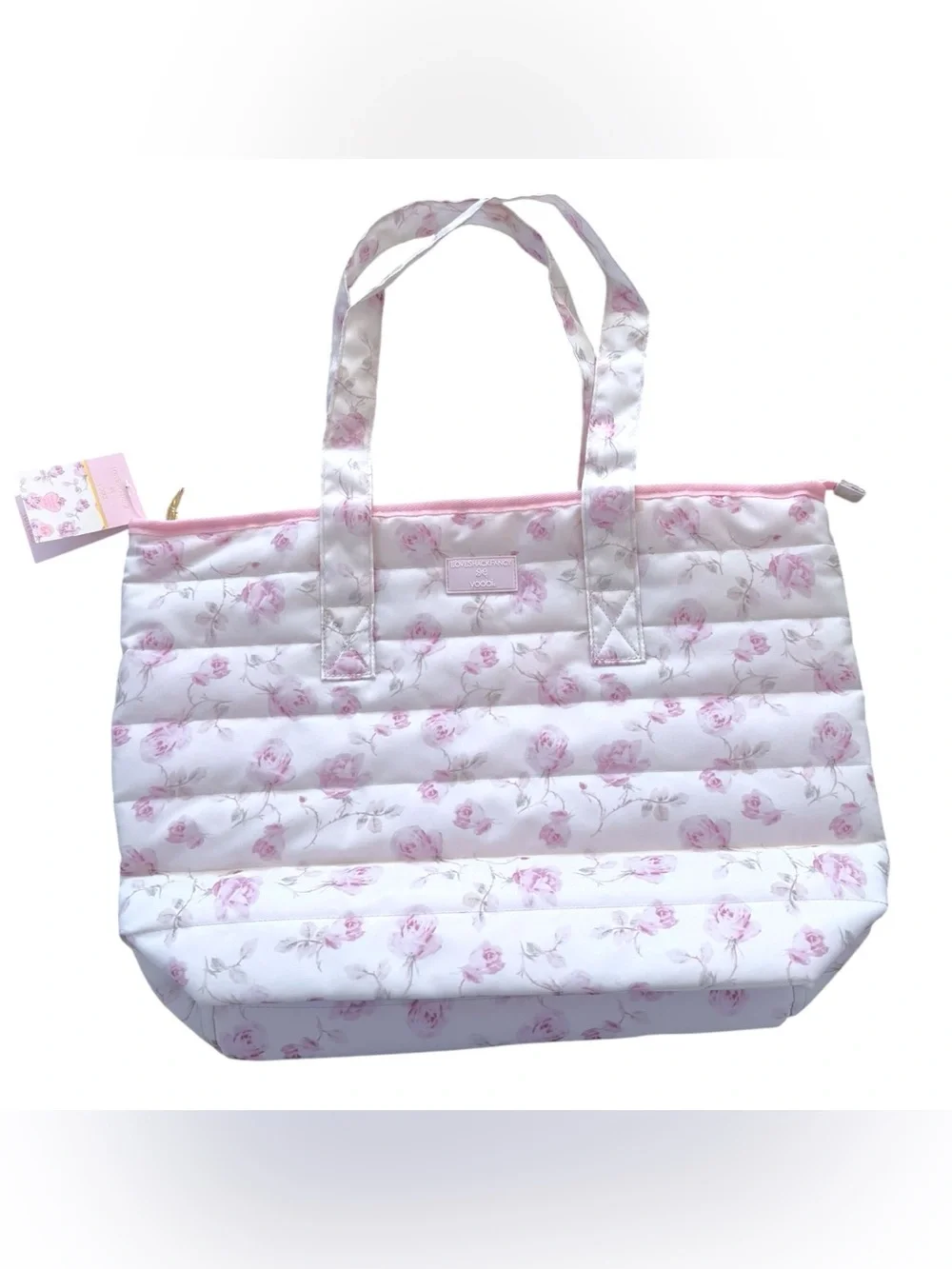 NWT LoveShackFancy x Target Yoobi Ribbon Rosa Quilted Tote Bag Pink Floral